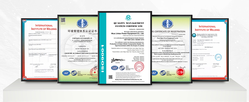 شركة وشى جينكر لمعدات الطاقة المحدودة Certifications